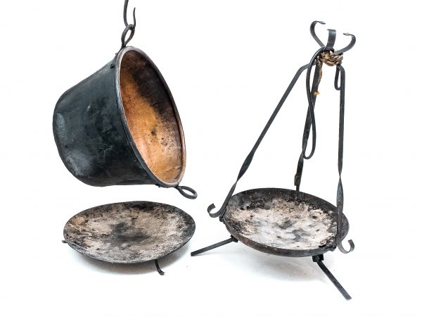 historical pots and fire place