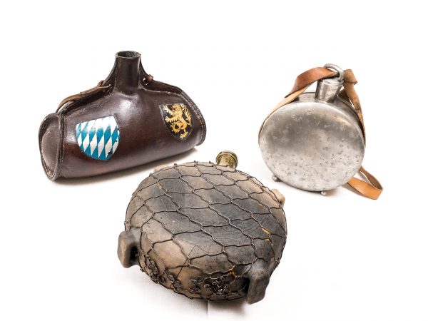 medieval water bottles for traveler or knights