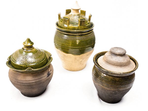 medieval glazed ceramic food containers