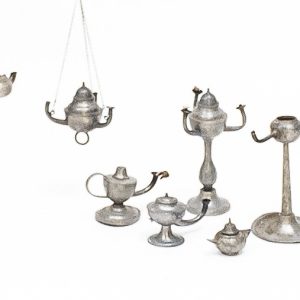 historical tin oil lamps