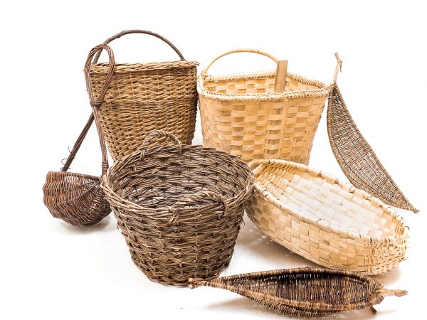 Wicker baskets and basic coiled baskets for various usage.