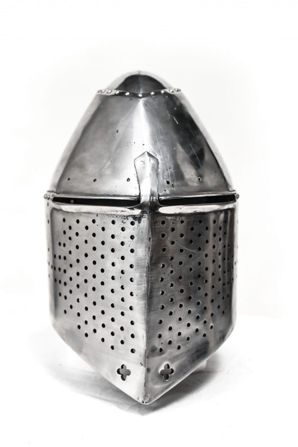 Copy of medieval horse riding war helmet for rent