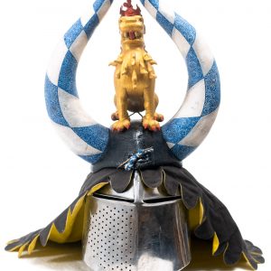 Copy of medieval horse riding war helmet for rent