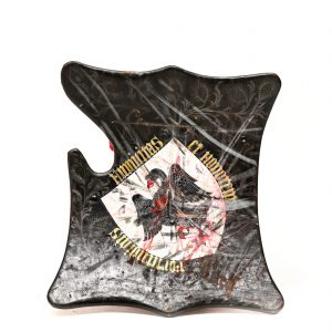 Copy of medieval tournament shield with swan for rent