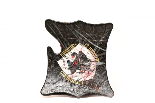 Copy of medieval tournament shield with swan for rent