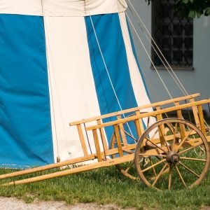 medieval historical wooden cart or farm wagon for rent