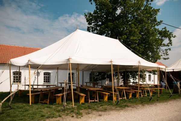 set supplies big tent or marquee for commercial or movie crew