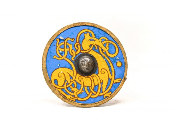 copy of viking shield blue and gold animal for rent or on set as a prop