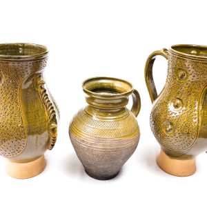 medieval glazed ceramic kettle