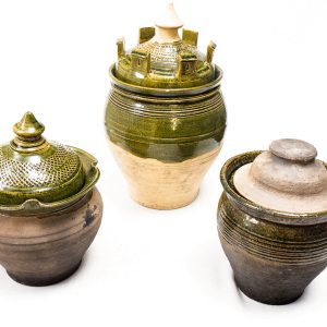 medieval glazed ceramic food containers