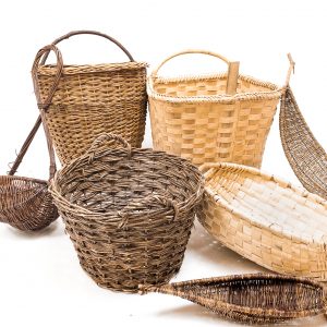 Wicker baskets and basic coiled baskets for various usage.