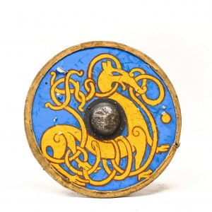 copy of viking shield blue and gold animal for rent or on set as a prop